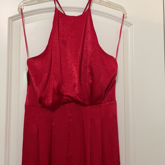 NWT High-Neck & Open-Back Red Jumpsuit - Picture 2 of 5